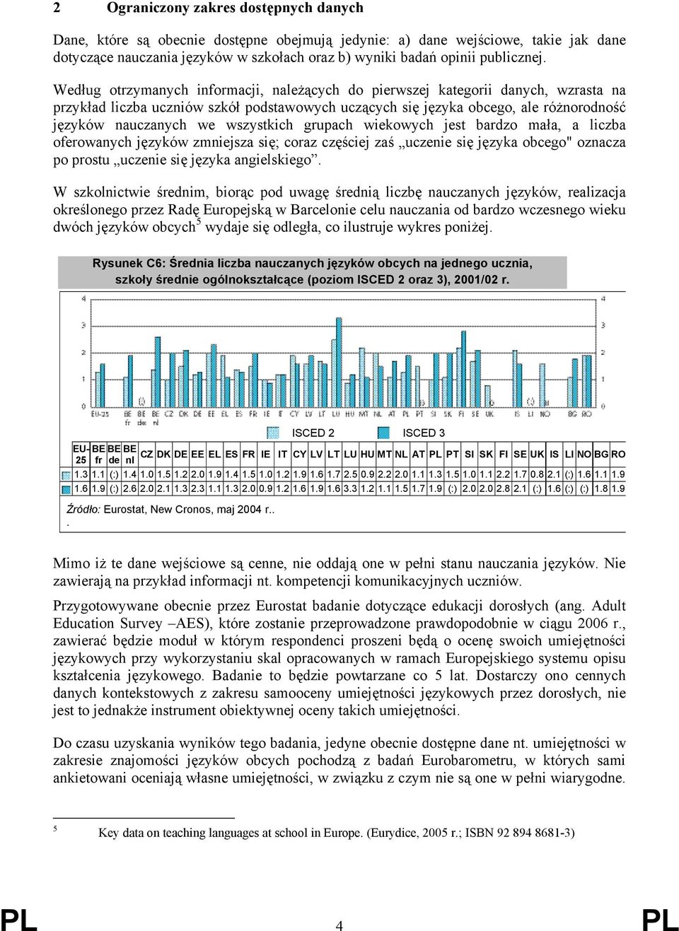 Według otrzymanych informacji, należących do pierwszej kategorii danych, wzrasta na przykład liczba uczniów szkół podstawowych uczących się języka obcego, ale różnorodność języków nauczanych we