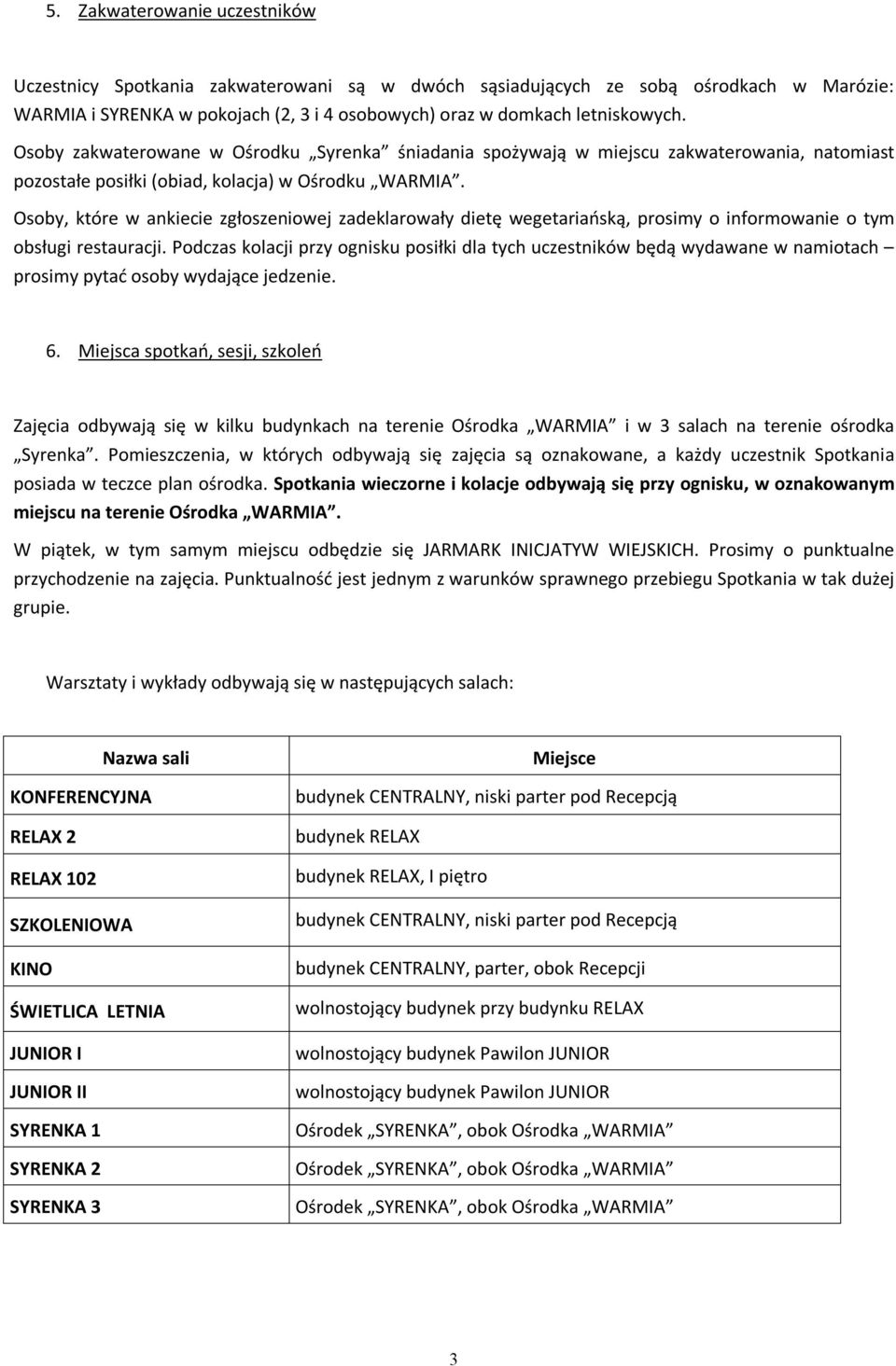 Osoby, które w ankiecie zgłoszeniowej zadeklarowały dietę wegetariańską, prosimy o informowanie o tym obsługi restauracji.