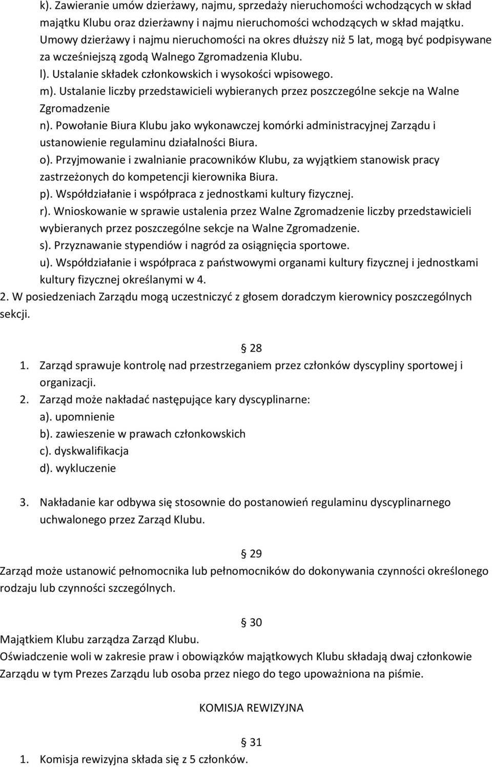 Ustalanie liczby przedstawicieli wybieranych przez poszczególne sekcje na Walne Zgromadzenie n).