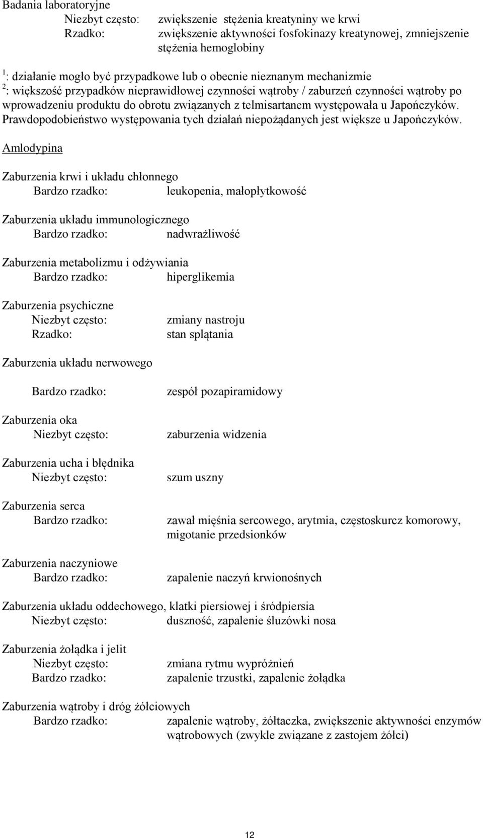 występowała u Japończyków. Prawdopodobieństwo występowania tych działań niepożądanych jest większe u Japończyków.