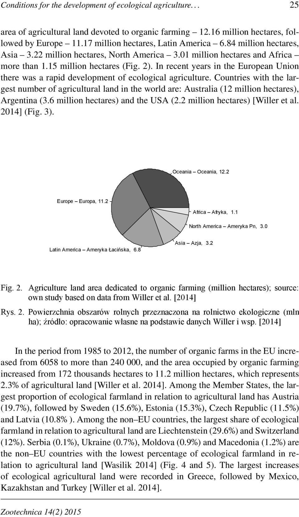 In recent years in the European Union there was a rapid development of ecological agriculture.