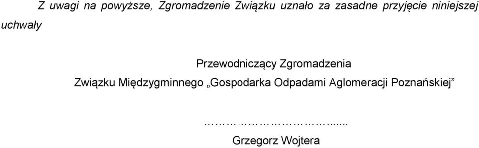 Przewodniczący Zgromadzenia Związku Międzygminnego