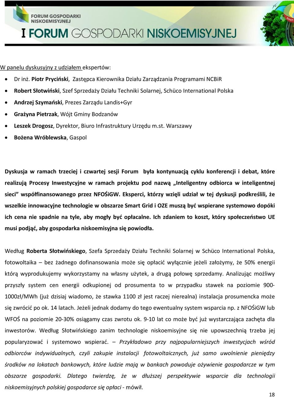 Landis+Gyr Grażyna Pietrzak, Wójt Gminy Bodzanów Leszek Drogosz, Dyrektor, Biuro Infrastr