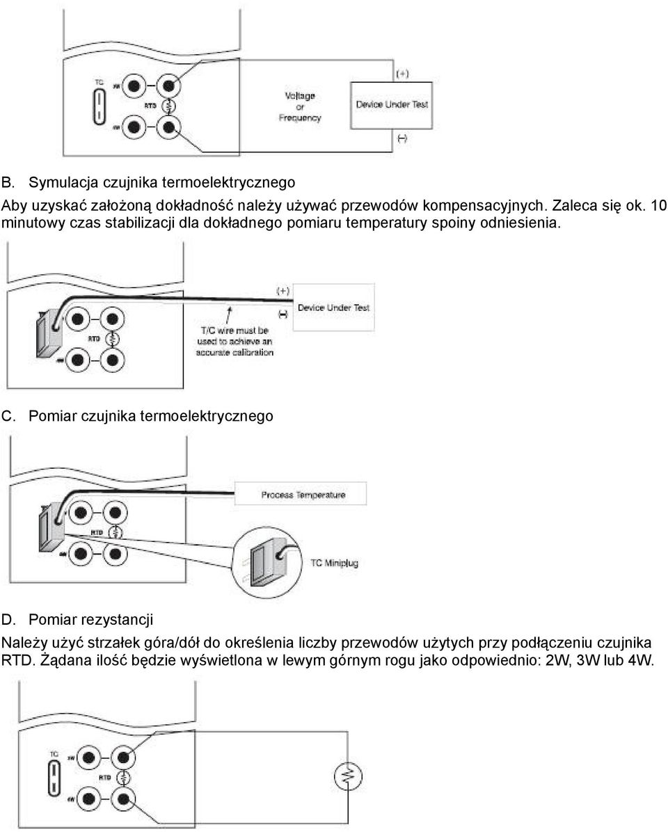 Pomiar czujnika termoelektrycznego D.
