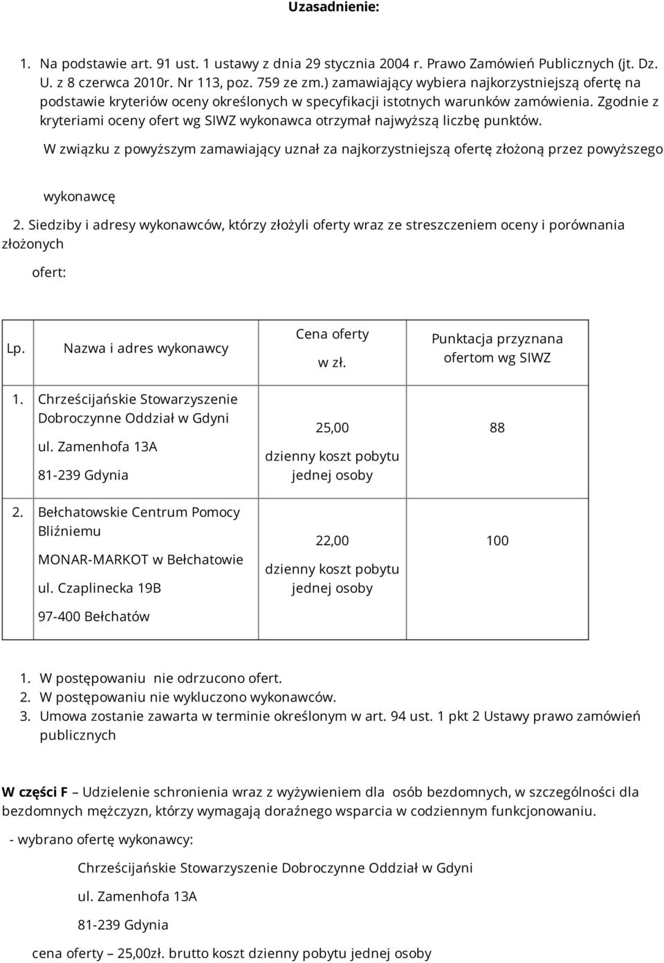 osób bezdomnych, w szczególności dla bezdomnych mężczyzn, którzy wymagają doraźnego wsparcia w