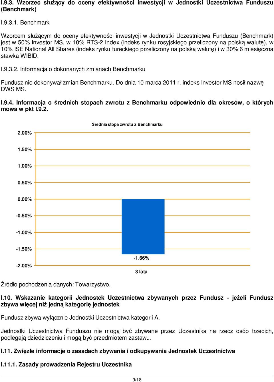 ), w 10% ISE National All Shares (indeks rynku tureckiego przeliczony na polsk walut ) i w 30% 6 miesi czna stawka WIBID. I.9.3.2.