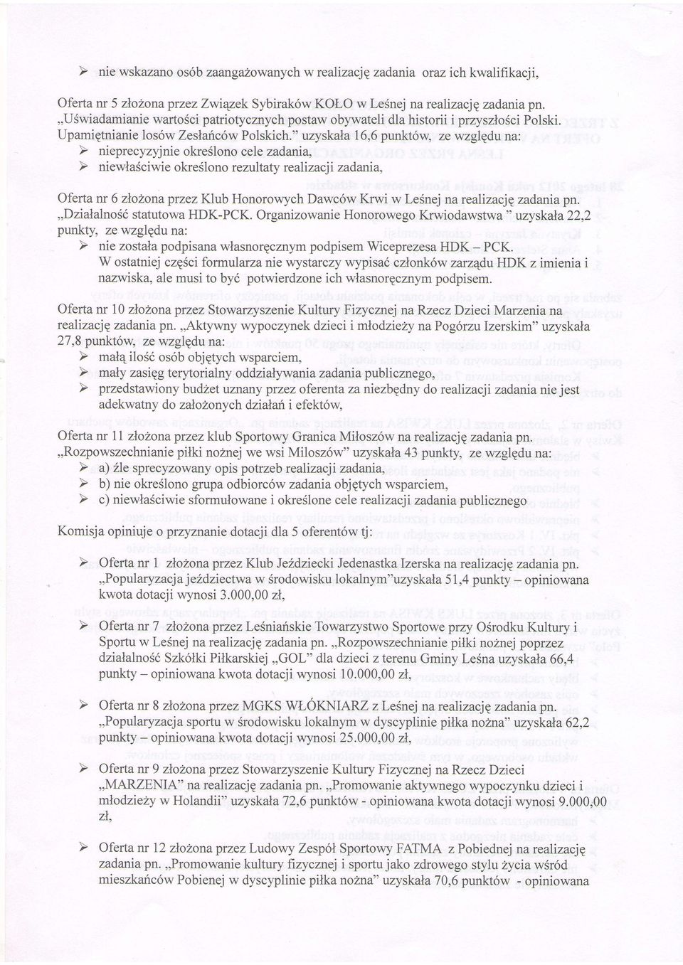 Organizowanie Honorowego Krwiodawstwa " uzyskana22,2 punkty, zewzglgduna: W ostatniej czesci formularuanie wystarczy wypisa6 czlonk6w zarzqdu HDK z imienia i nazwiska, ale musi to by6 potwierdzone