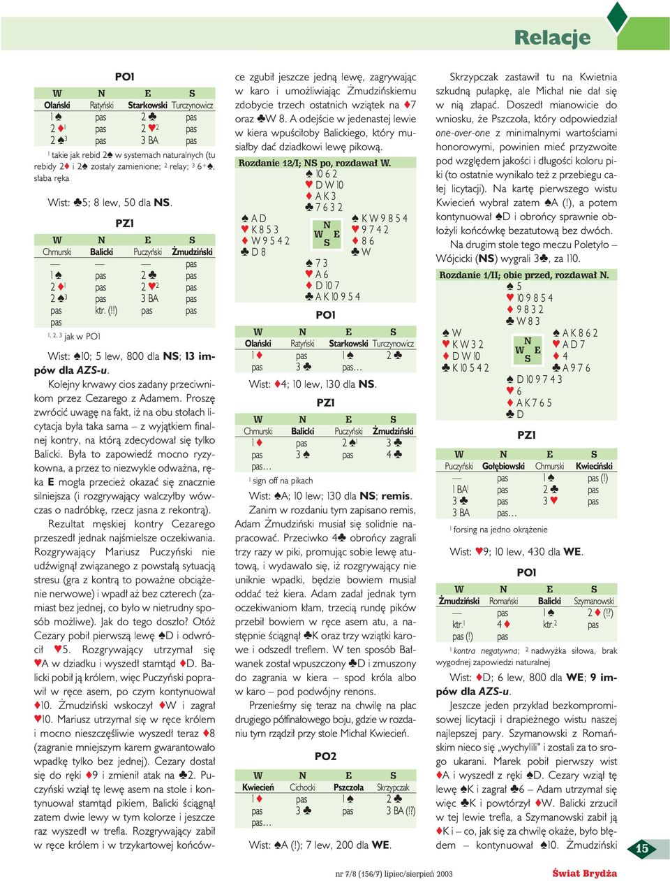 !) pas pas pas 1, 2, 3 jak w PO1 Wist: 10; 5 lew, 800 dla S; 13 impów dla AZS-u. Kolejny krwawy cios zadany przeciwnikom przez Cezarego z Adamem.