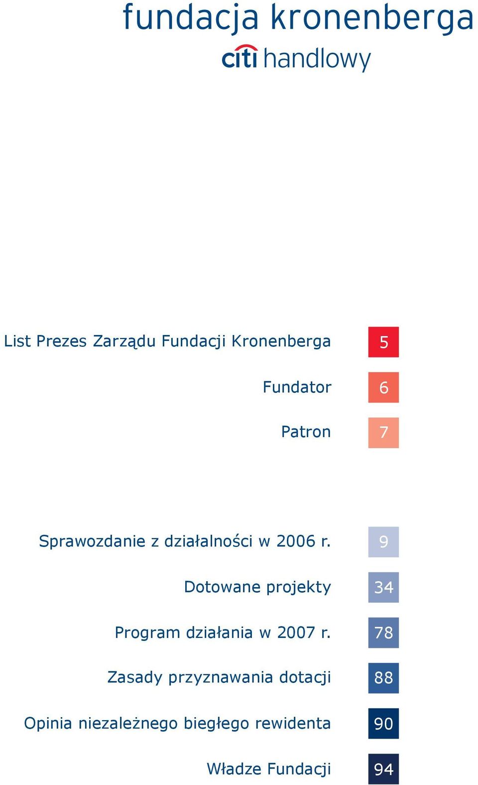 9 Dotowane projekty 34 Program działania w 2007 r.