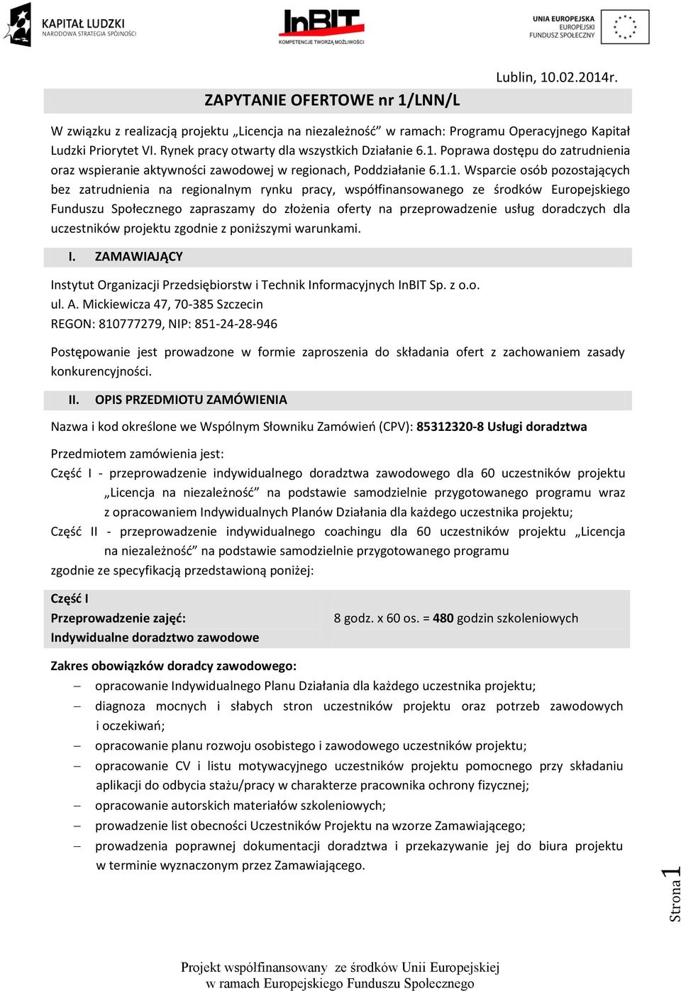 Poprawa dostępu do zatrudnienia oraz wspieranie aktywności zawodowej w regionach, Poddziałanie 6.1.