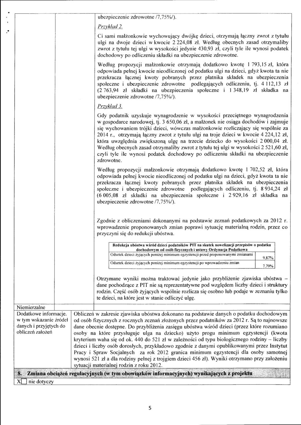 Wedlug propozycji malzonkowie otrzymaj&_ dodatkowo kwot~ I 793,15 zl, kt6ra odpowiada pelnej kwocie nieodliczonej od podatku ulgi na dzieci, gdyz kwota ta nie przekracza l&_cznej kwoty pobranych