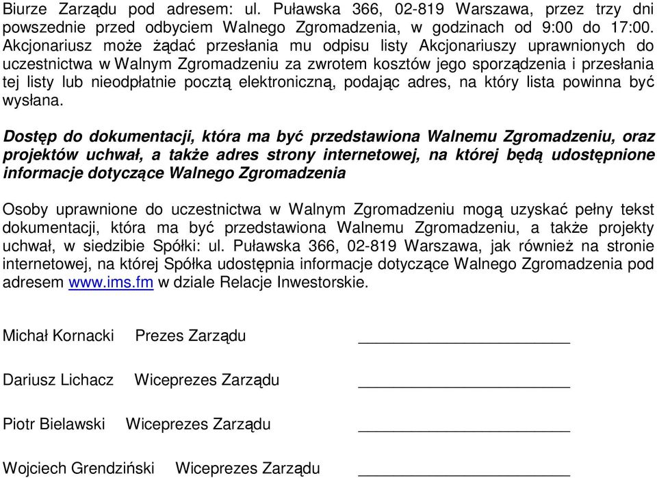 elektroniczną, podając adres, na który lista powinna być wysłana.