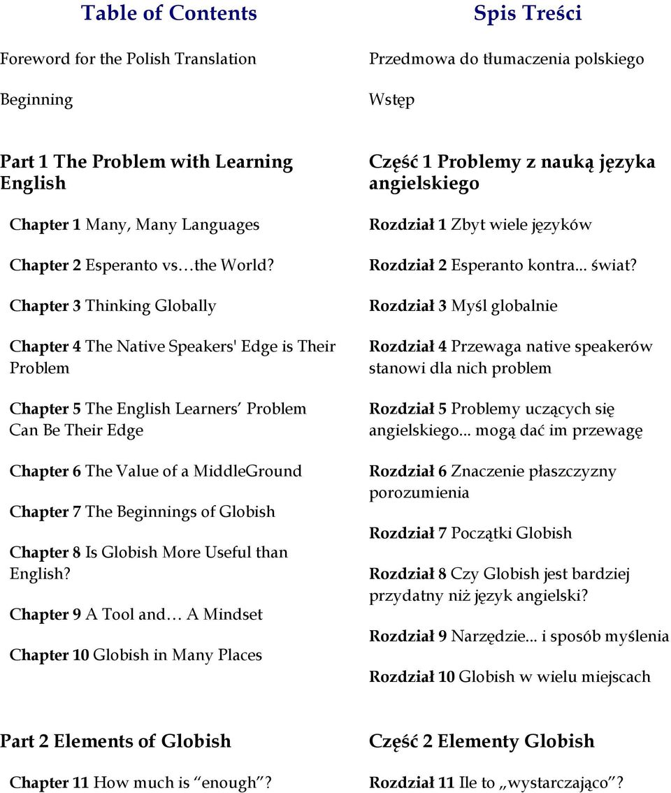 Chapter 3 Thinking Globally Chapter 4 The Native Speakers' Edge is Their Problem Chapter 5 The English Learners Problem Can Be Their Edge Chapter 6 The Value of a MiddleGround Chapter 7 The