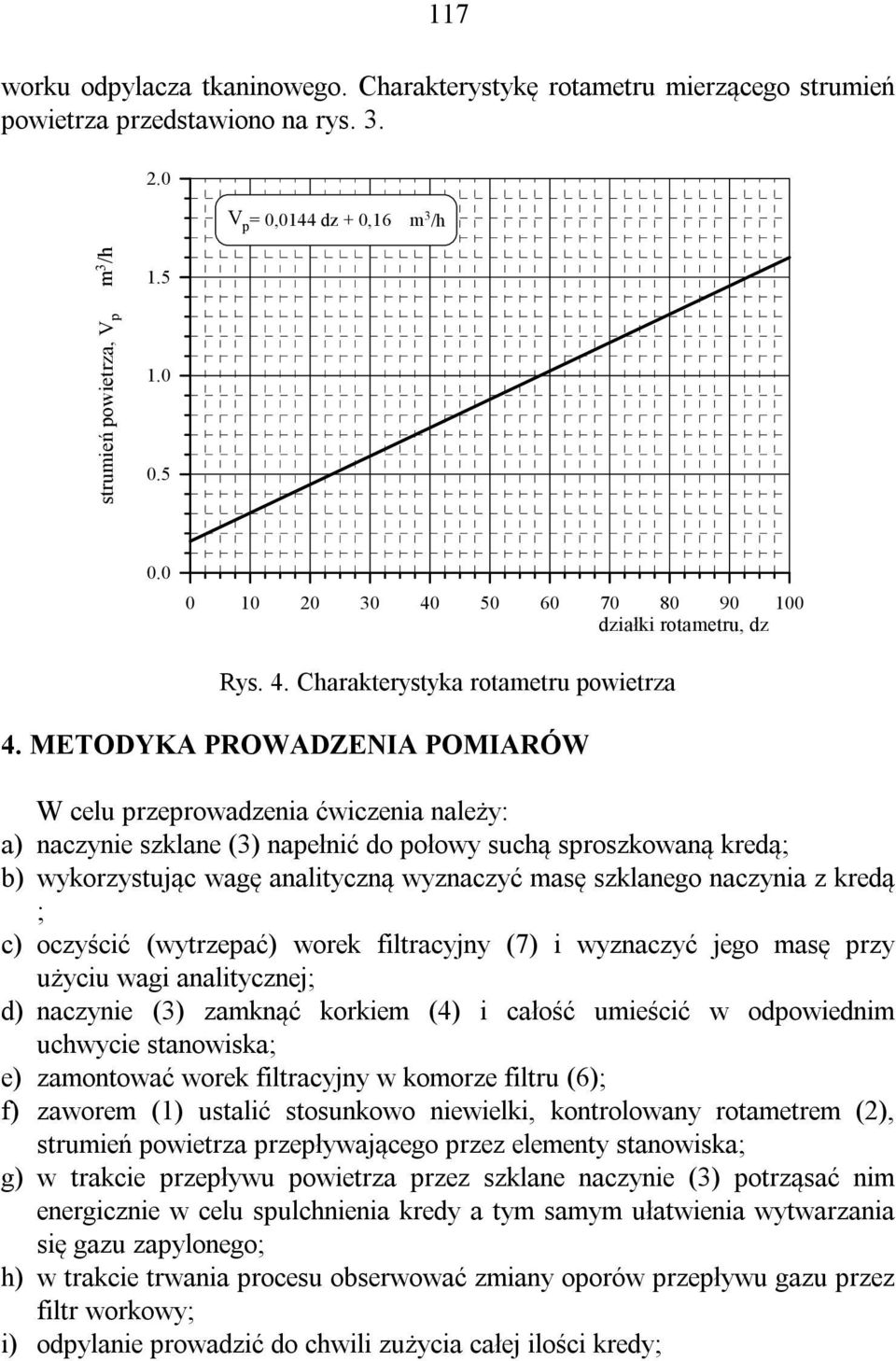 METODYKA PROWADZENIA POMIARÓW W celu przeprowadzenia ćwiczenia należy: a) naczynie szklane (3) napełnić do połowy suchą sproszkowaną kredą; b) wykorzystując wagę analityczną wyznaczyć masę szklanego