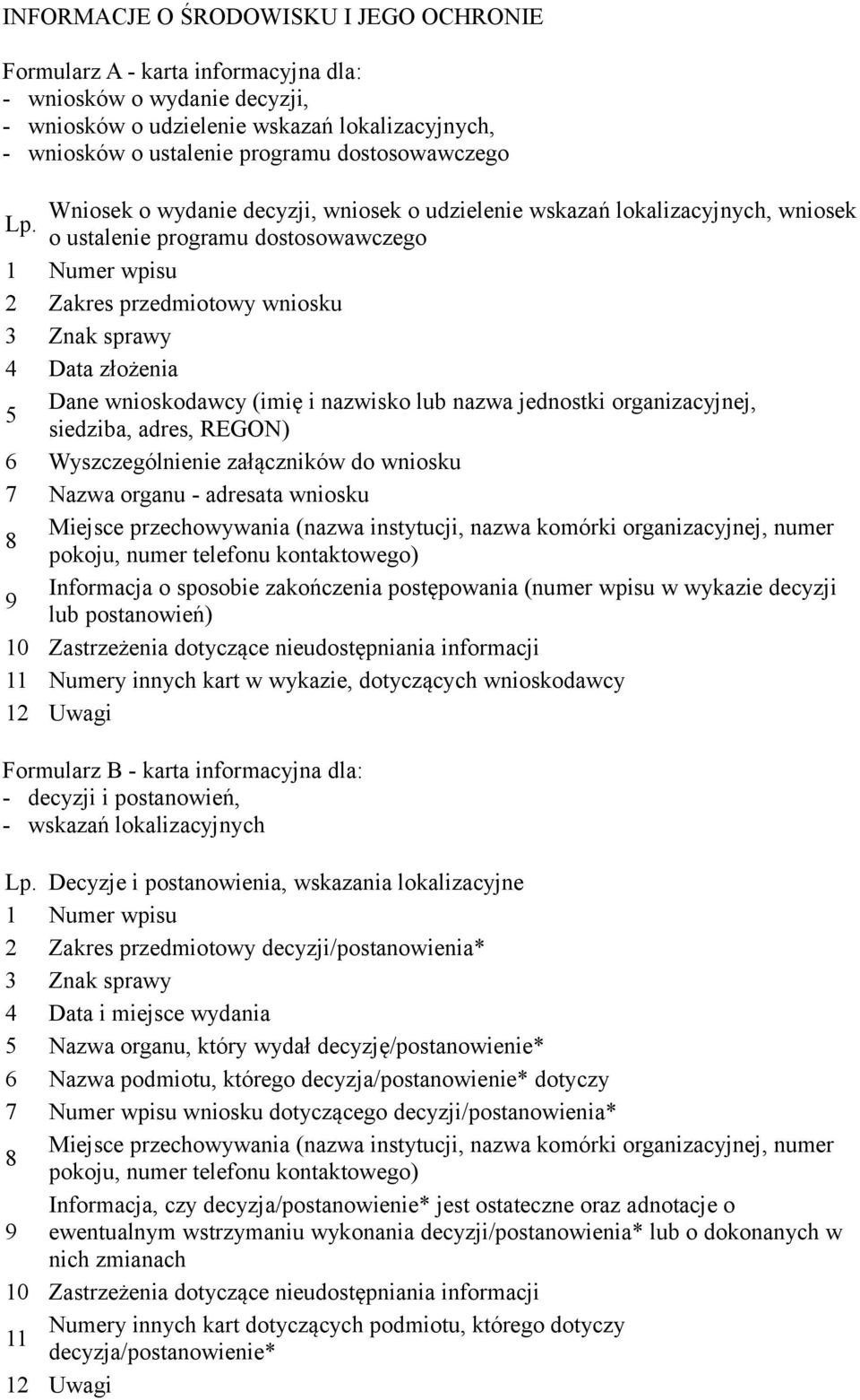 o ustalenie programu dostosowawczego 2 Zakres przedmiotowy wniosku 3 Znak sprawy 4 Data złożenia Dane wnioskodawcy (imię i nazwisko lub nazwa jednostki organizacyjnej, 5 siedziba, adres, REGON) 6