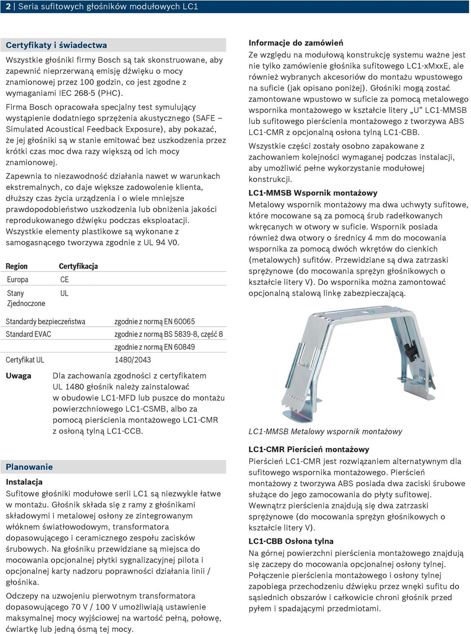 Firma Bosch opracowała specjalny test symulujący wystąpienie dodatniego sprzężenia akustycznego (SAFE Simulated Acoustical Feedback Exposure), aby pokazać, że jej głośniki są w stanie emitować bez