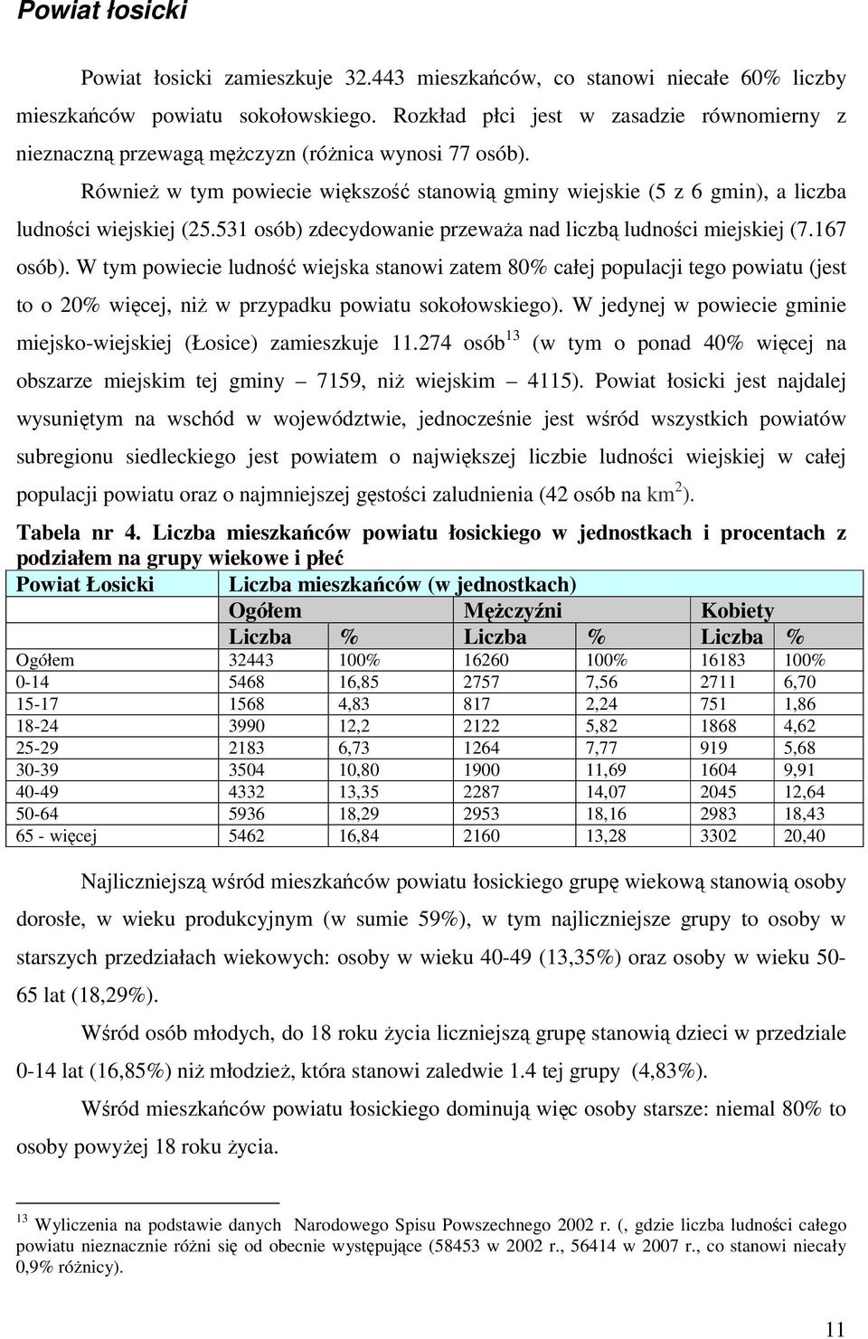 Również w tym powiecie większość stanowią gminy wiejskie (5 z 6 gmin), a liczba ludności wiejskiej (25.531 osób) zdecydowanie przeważa nad liczbą ludności miejskiej (7.167 osób).