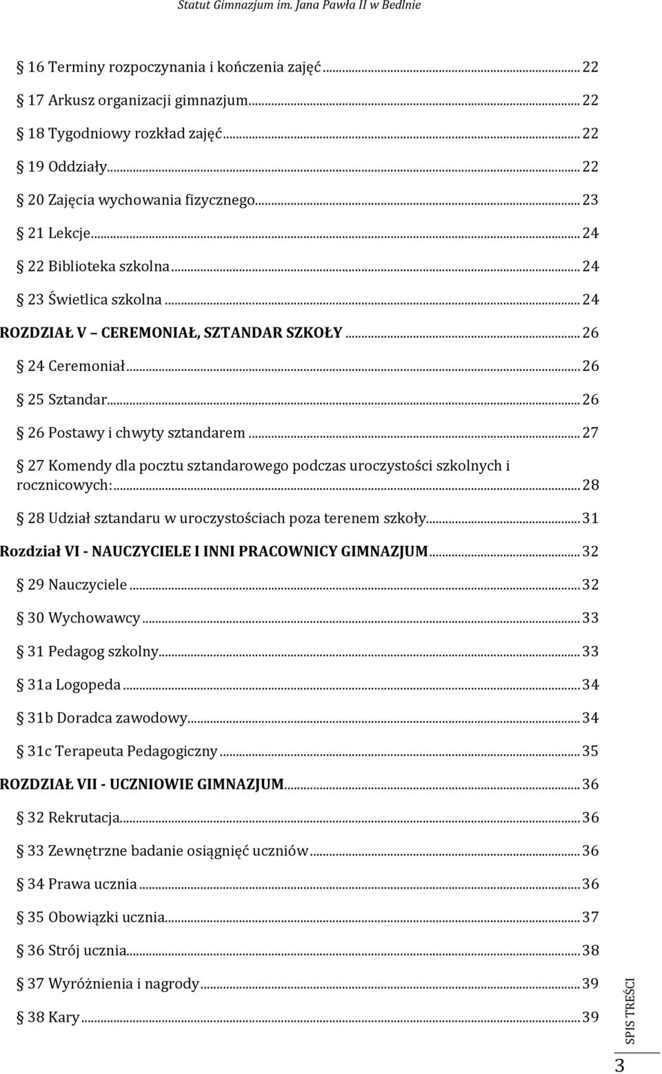 .. 27 27 Komendy dla pocztu sztandarowego podczas uroczystości szkolnych i rocznicowych:... 28 28 Udział sztandaru w uroczystościach poza terenem szkoły.