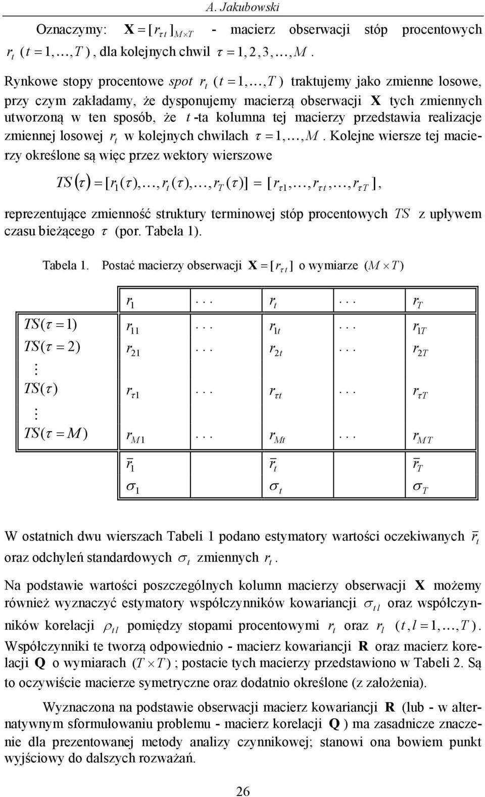 kolejych chwlach τ, M.