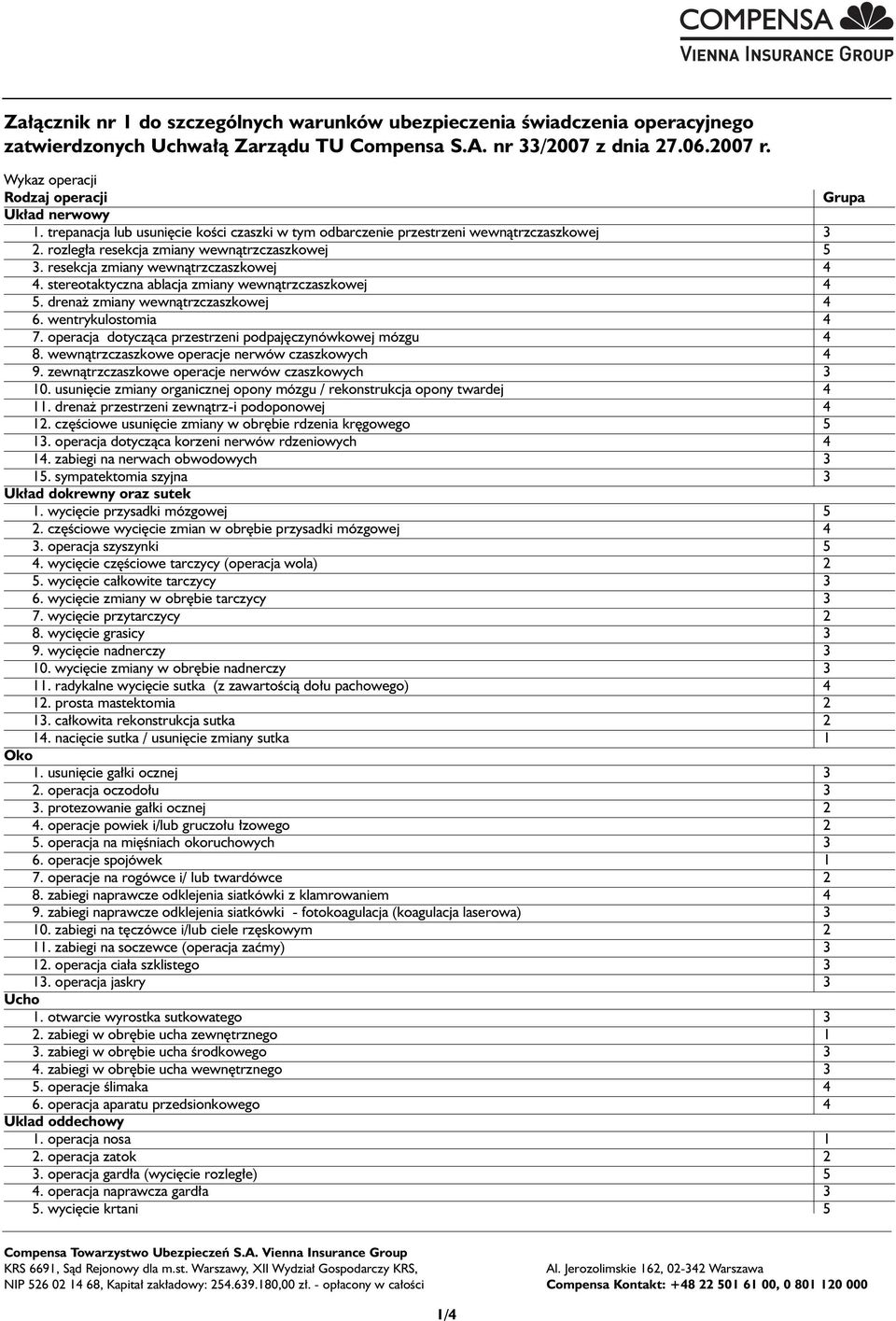 resekcja zmiany wewnàtrzczaszkowej 4 4. stereotaktyczna ablacja zmiany wewnàtrzczaszkowej 4 5. drena zmiany wewnàtrzczaszkowej 4 6. wentrykulostomia 4 7.