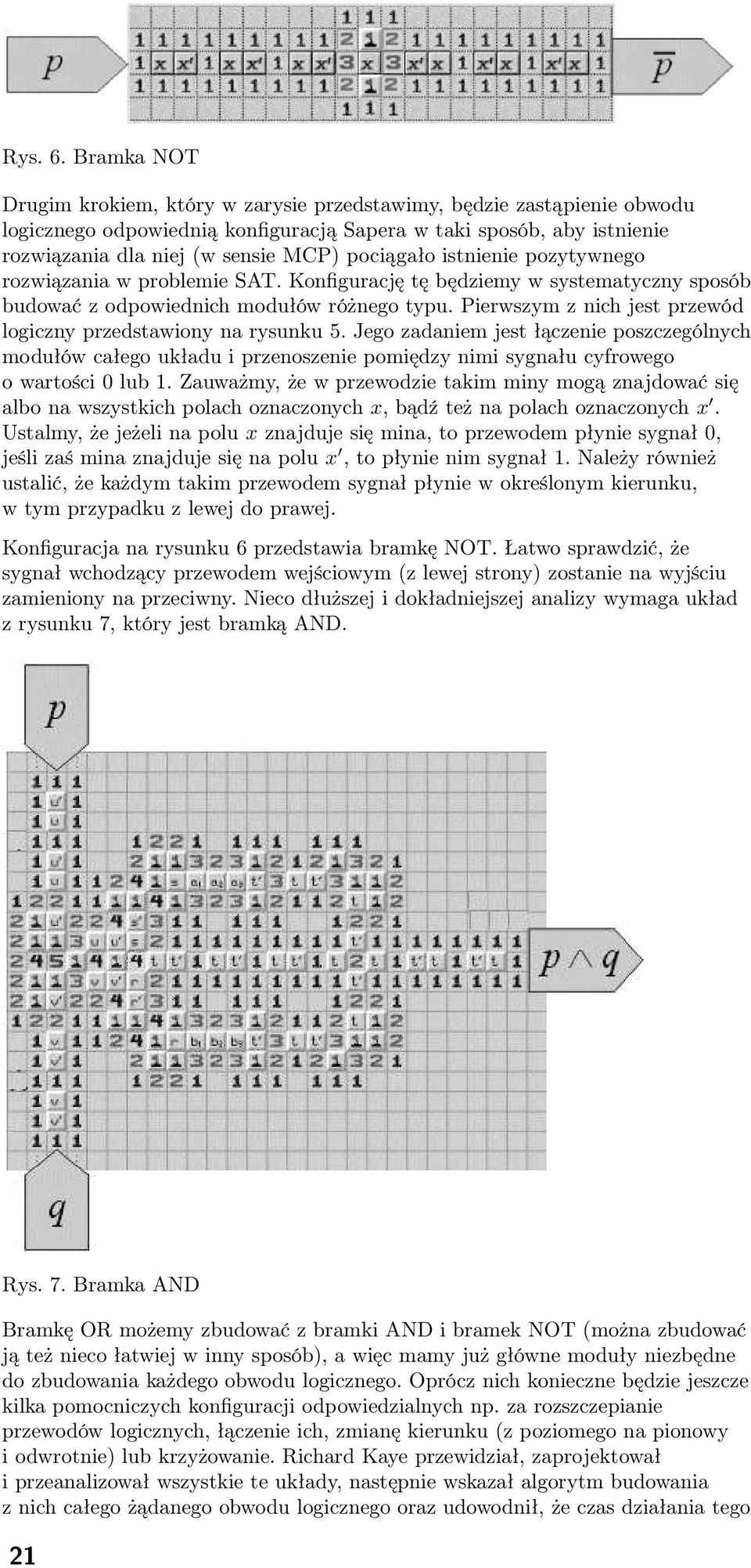 pociągało istnienie pozytywnego rozwiązania w problemie SAT. Konfigurację tę będziemy w systematyczny sposób budować z odpowiednich modułów różnego typu.