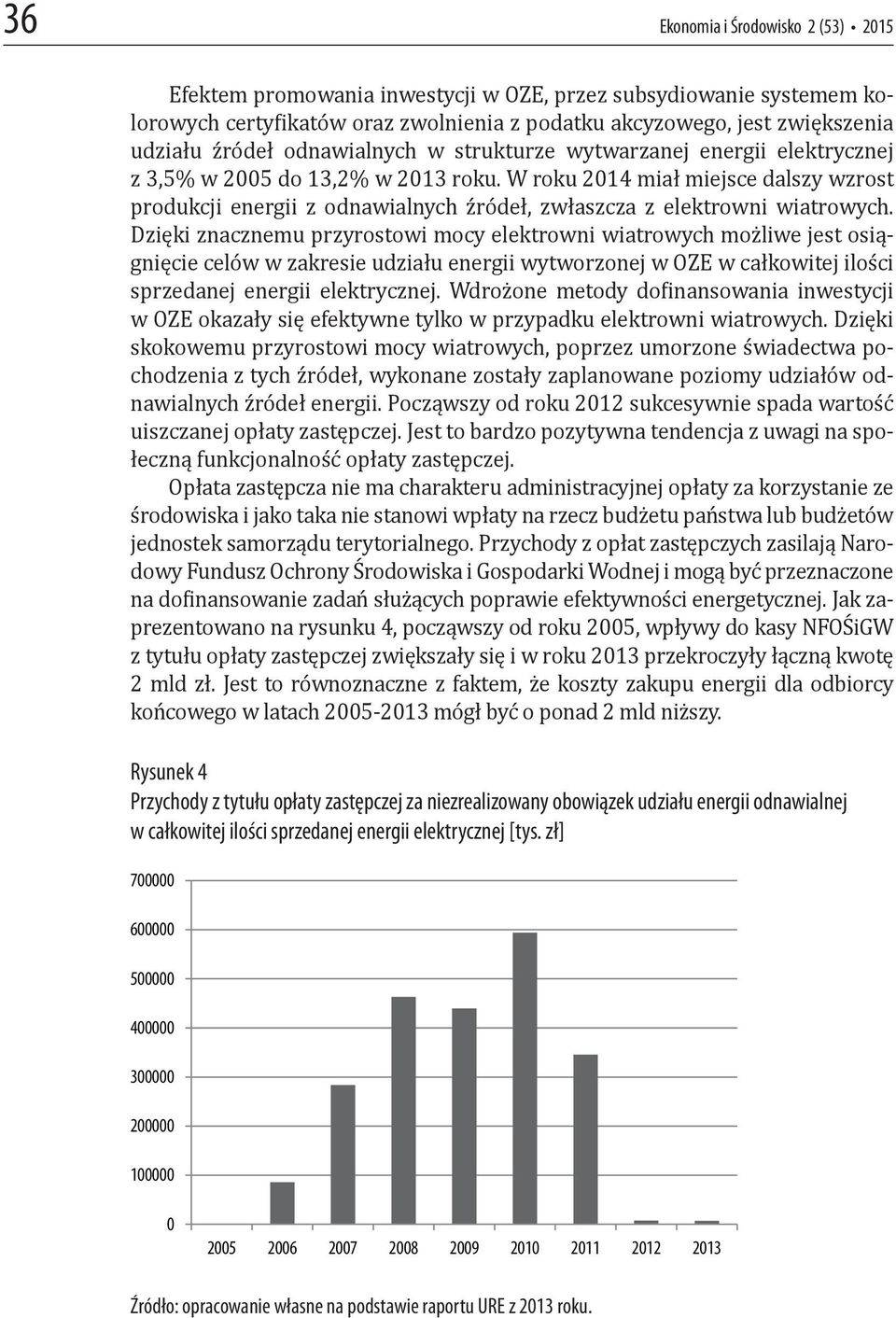 W roku 2014 miał miejsce dalszy wzrost produkcji energii z odnawialnych źródeł, zwłaszcza z elektrowni wiatrowych.