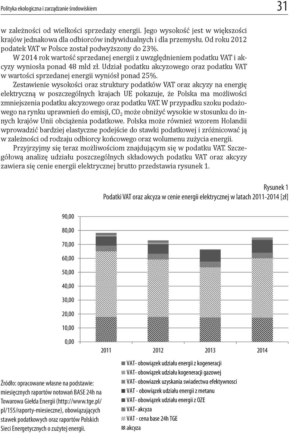 Udział podatku akcyzowego oraz podatku VAT w wartości sprzedanej energii wyniósł ponad 25%.