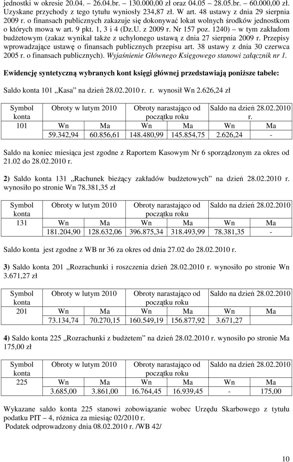 1240) w tym zakładom budżetowym (zakaz wynikał także z uchylonego ustawą z dnia 27 sierpnia 2009 r. Przepisy wprowadzające ustawę o finansach publicznych przepisu art.