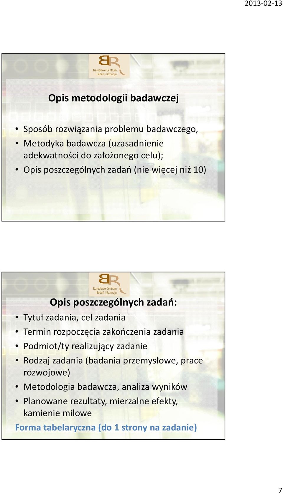 Termin rozpoczęcia zakończenia zadania Podmiot/ty realizujący zadanie Rodzaj zadania (badania przemysłowe, prace rozwojowe)