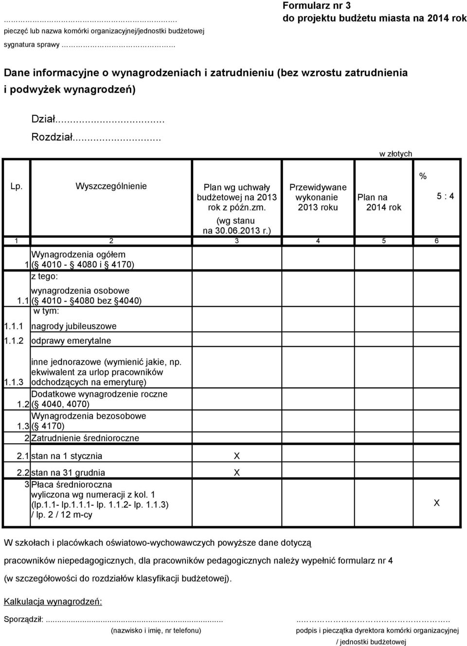 1.2 odprawy emerytalne inne jednorazowe (wymienić jakie, np. ekwiwalent za urlop pracowników 1.1.3 odchodzących na emeryturę) Dodatkowe wynagrodzenie roczne 1.