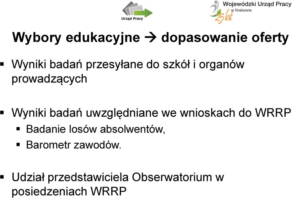 wnioskach do WRRP Badanie losów absolwentów, Barometr