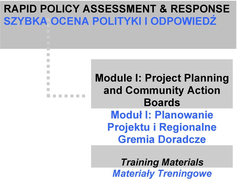 Community Action Boards Moduł I: Planowanie Projektu i