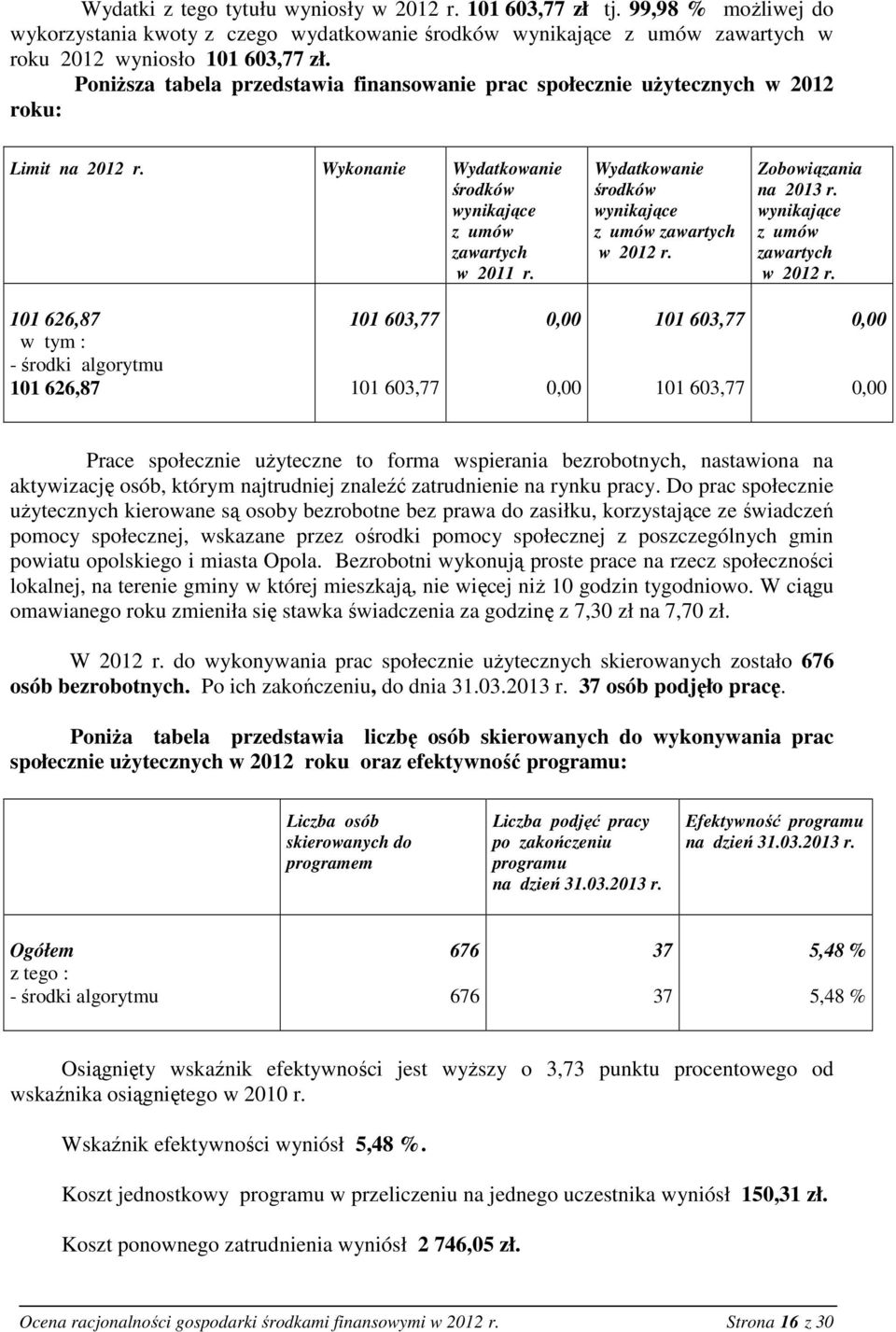 11 626,87 11 626,87 11 63,77 11 63,77 11 63,77 11 63,77 Prace społecznie użyteczne to forma wspierania bezrobotnych, nastawiona na aktywizację osób, którym najtrudniej znaleźć zatrudnienie na rynku