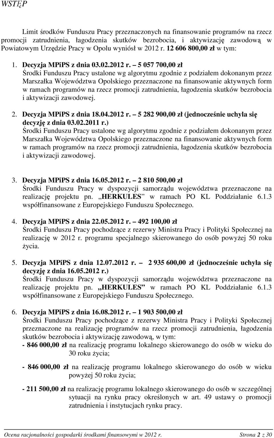 5 57 7 zł Środki Funduszu Pracy ustalone wg algorytmu zgodnie z podziałem dokonanym przez Marszałka Województwa Opolskiego przeznaczone na finansowanie aktywnych form w ramach programów na rzecz