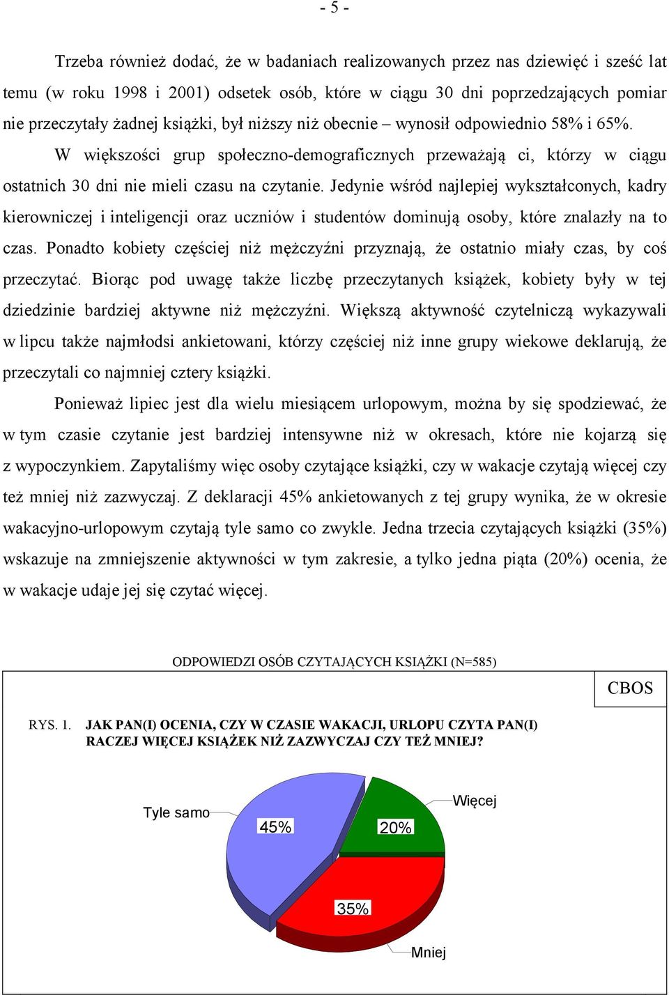 Jedynie wśród najlepiej wykształconych, kadry kierowniczej i inteligencji oraz uczniów i studentów dominują osoby, które znalazły na to czas.