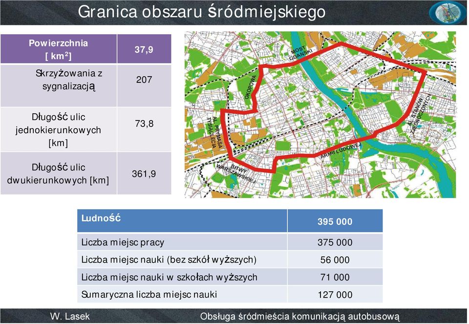 Ludność 395 000 Liczba miejsc pracy 375 000 Liczba miejsc nauki (bez szkół wyższych)