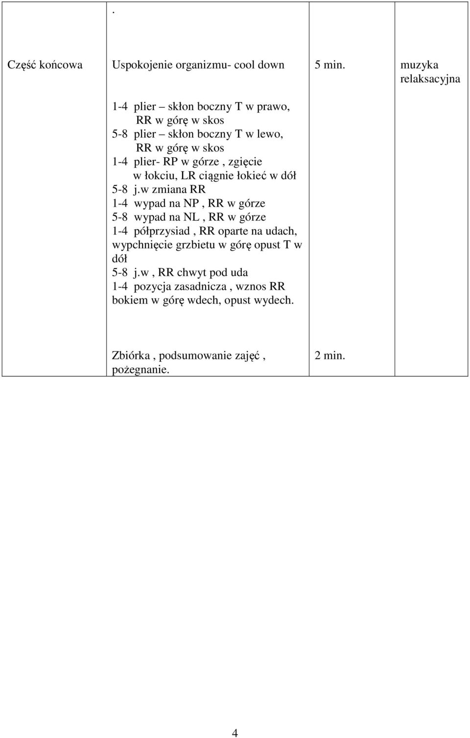 w górze, zgięcie w łokciu, LR ciągnie łokieć w dół 5-8 j.