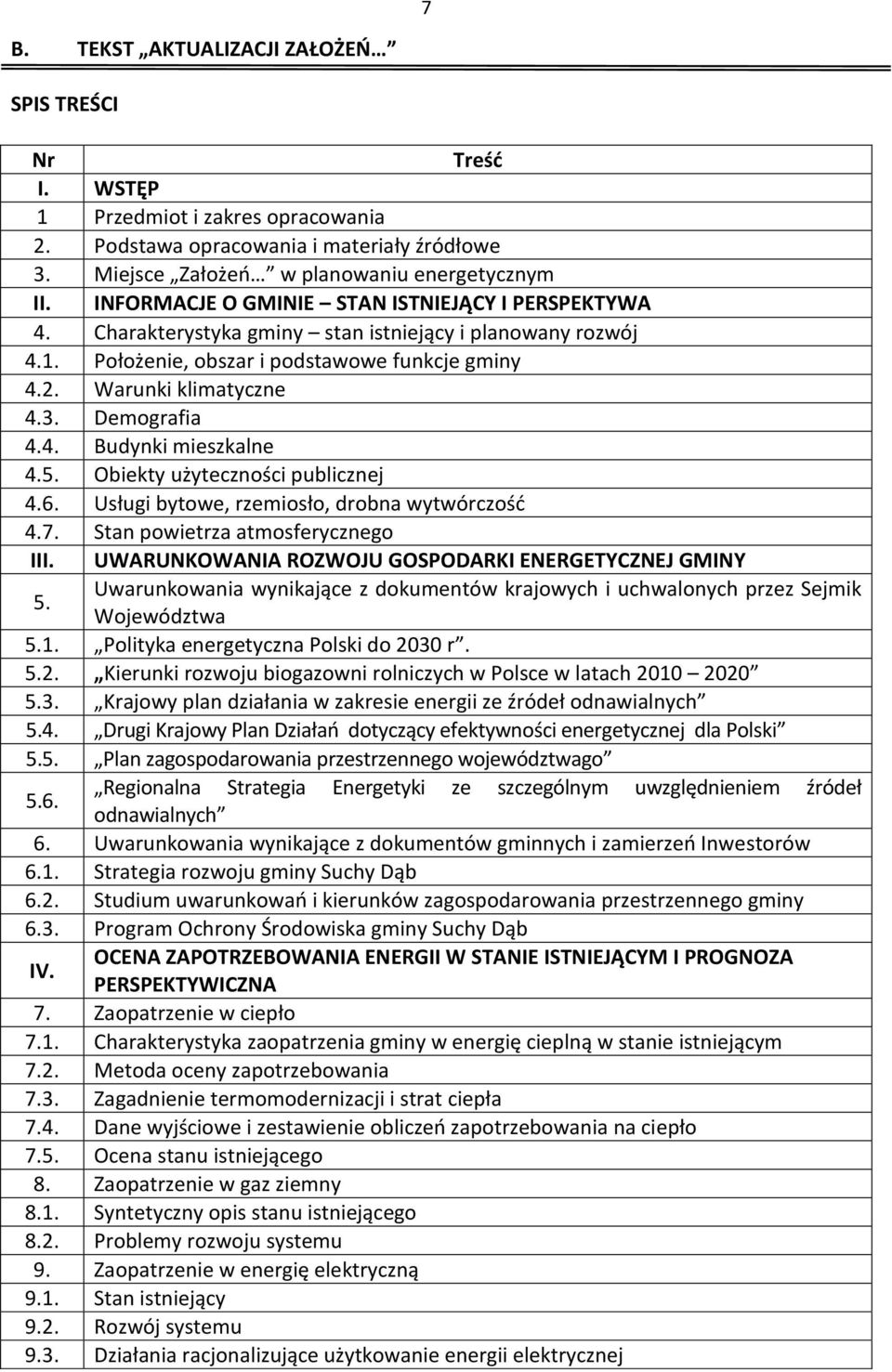 Demografia 4.4. Budynki mieszkalne 4.5. Obiekty użyteczności publicznej 4.6. Usługi bytowe, rzemiosło, drobna wytwórczość 4.7. Stan powietrza atmosferycznego III.