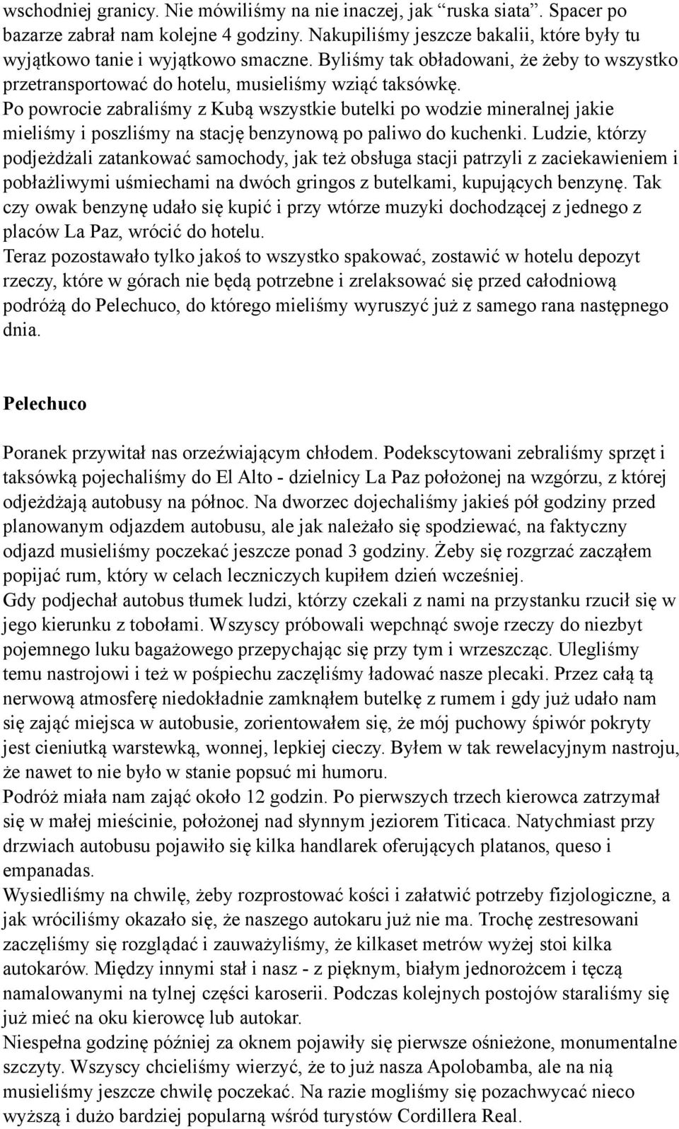 Po powrocie zabraliśmy z Kubą wszystkie butelki po wodzie mineralnej jakie mieliśmy i poszliśmy na stację benzynową po paliwo do kuchenki.