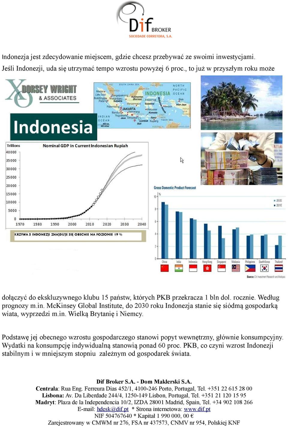 McKinsey Global Institute, do 2030 roku Indonezja stanie się siódmą gospodarką wiata, wyprzedzi m.in. Wielką Brytanię i Niemcy.