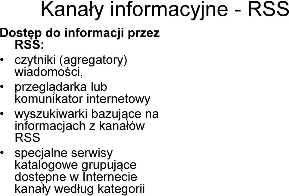 wyszukiwarki bazujące na informacjach z kanałów RSS specjalne