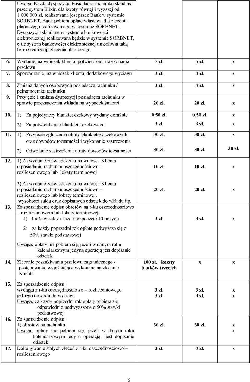 Dyspozycja składane w systemie bankowości elektronicznej realizowana będzie w systemie SORBNET, o ile system bankowości elektronicznej umożliwia taką formę realizacji zlecenia płatniczego. 6.