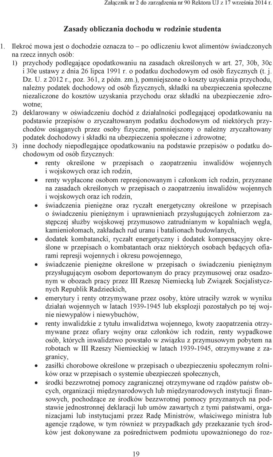 27, 30b, 30c i 30e ustawy z dnia 26 lipca 1991 r. o podatku dochodowym od osób fizycznych (t. j. Dz. U. z 2012 r., poz. 361, z późn. zm.