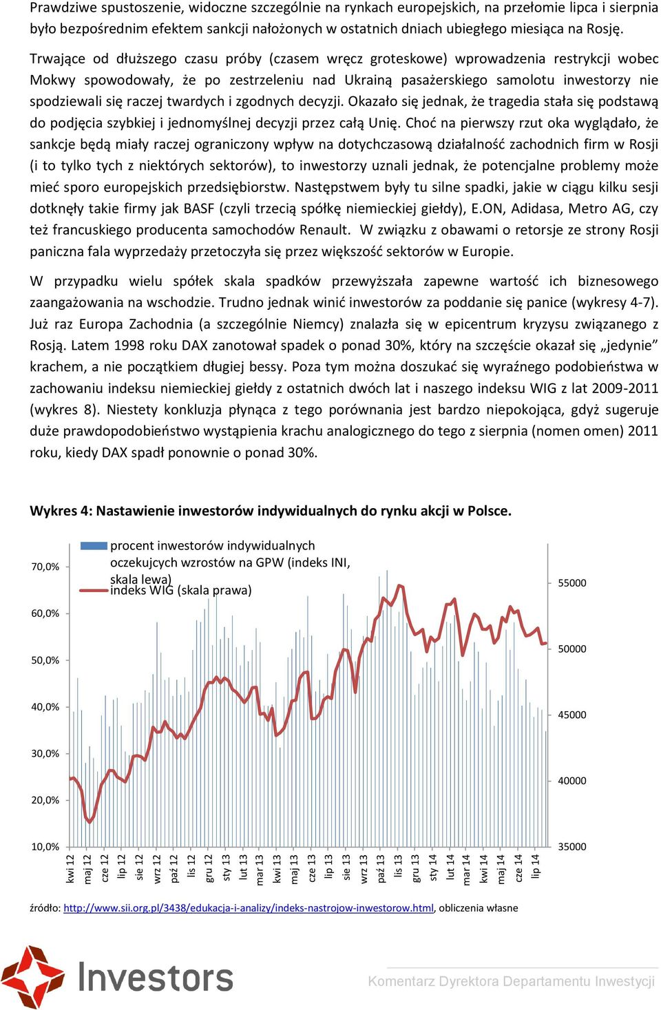 Trwające od dłuższego czasu próby (czasem wręcz groteskowe) wprowadzenia restrykcji wobec Mokwy spowodowały, że po zestrzeleniu nad Ukrainą pasażerskiego samolotu inwestorzy nie spodziewali się