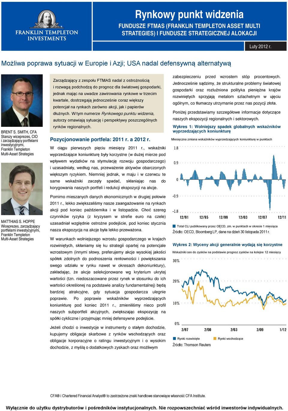 SMITH, CFA Starszy wiceprezes, CIO i zarządzający portfelami inwestycyjnymi, Franklin Templeton Multi-Asset Strategies MATTHIAS S.