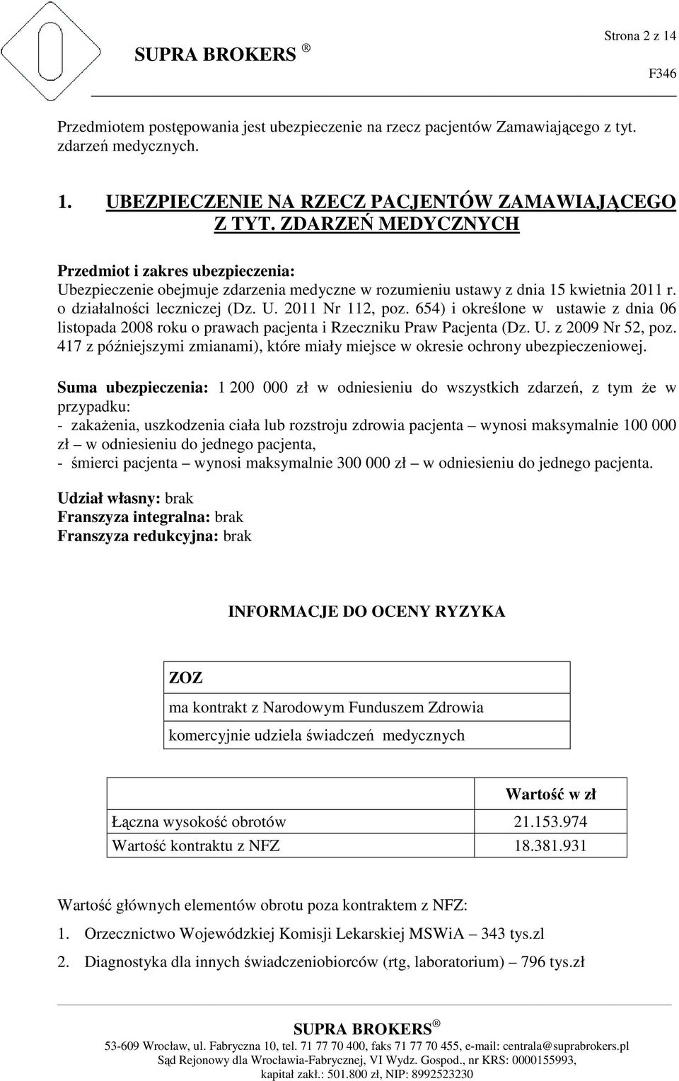 654) i określone w ustawie z dnia 06 listopada 2008 roku o prawach pacjenta i Rzeczniku Praw Pacjenta (Dz. U. z 2009 Nr 52, poz.