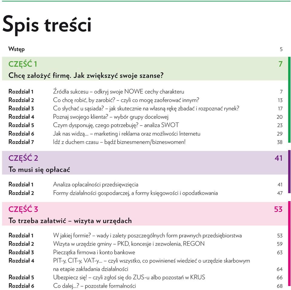 wybór grupy docelowej 20 Rozdział 5 Czym dysponuję, czego potrzebuję?