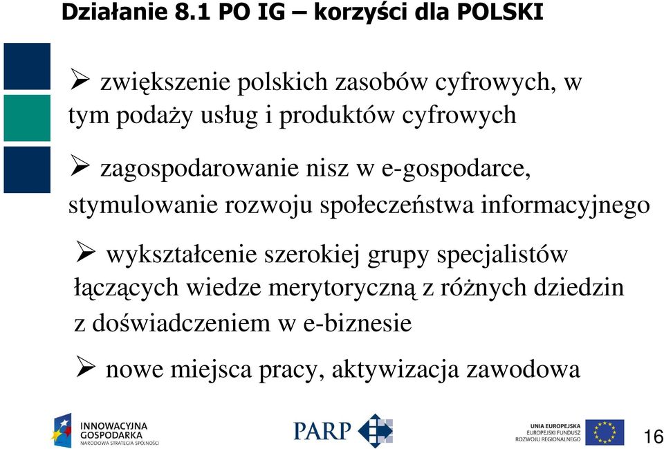 produktów cyfrowych zagospodarowanie nisz w e-gospodarce, stymulowanie rozwoju społeczeństwa