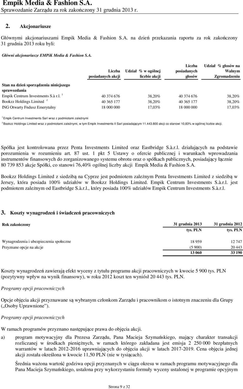 Investments S.à r.l.