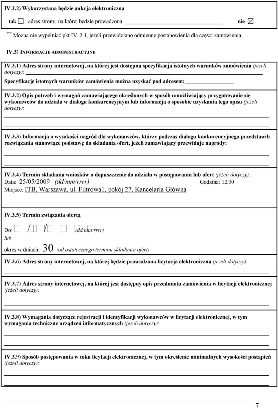 INFORMACJE ADMINISTRACYJNE IV.3.